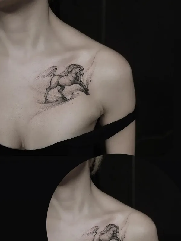 female black and grey black and grey Tatuaggio su chest #76206 | Tatuatore alisha.ttt