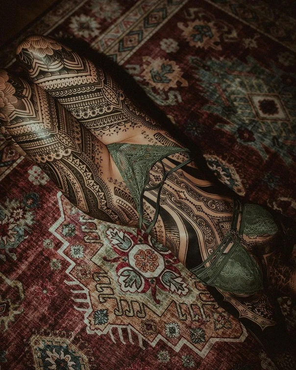 Ornamental Geometric, Mandala tattoo on Full Leg