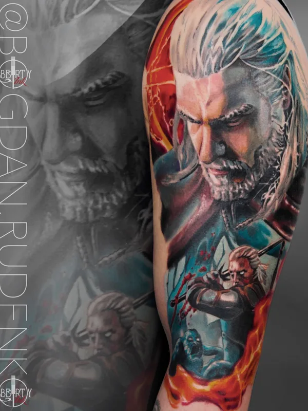 male color realism tattoo on shoulder #76258 | Tattoo Artist Богдан Руденко