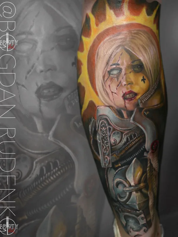 male color realism tattoo on shin #76262 | Tattoo Artist Богдан Руденко