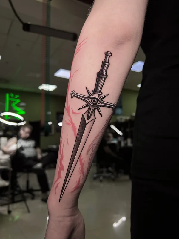 black and grey blackwork Tatuaggio su forearm #76271 | Tatuatore Михаил Carnivane
