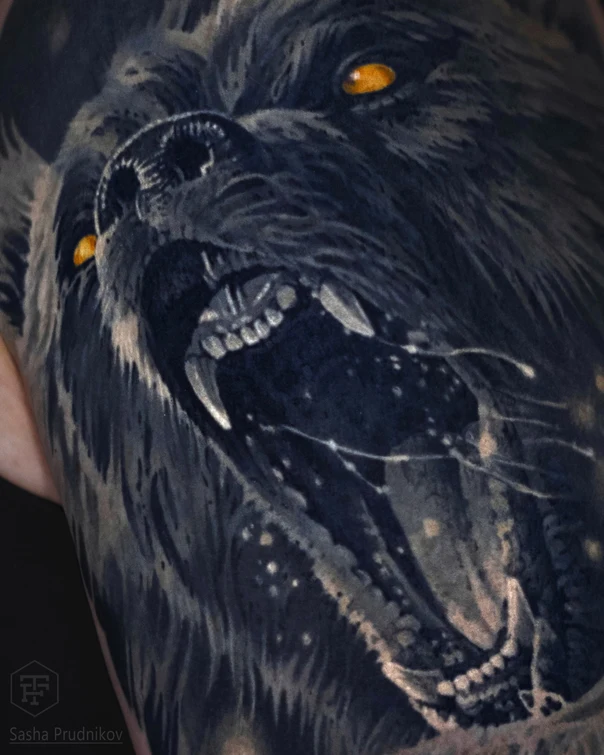 Реализм Bear, Animal tattoo на Плечо
