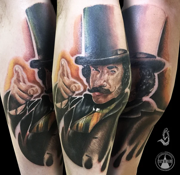 Реализм Portrait, Man tattoo на Предплечье