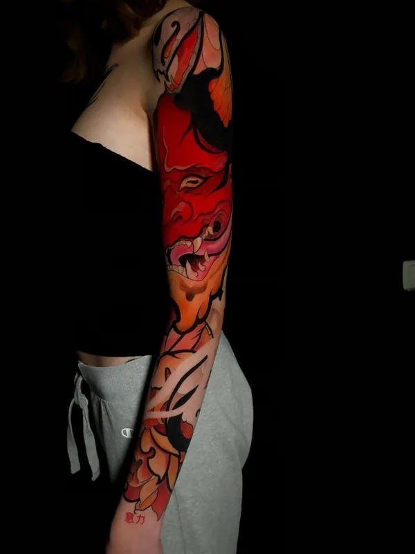 female color japanese Tatuaggio su full sleeve #77015 | Tatuatore Чергин Игорь 