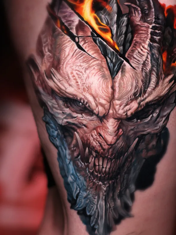color realism tattoo auf thigh #77185 | Tätowierer Anna Kriuchkova