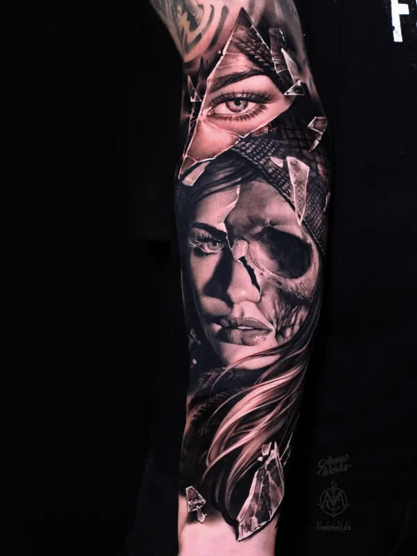 black and grey realism tattoo auf forearm #77187 | Tätowierer Anna Kriuchkova