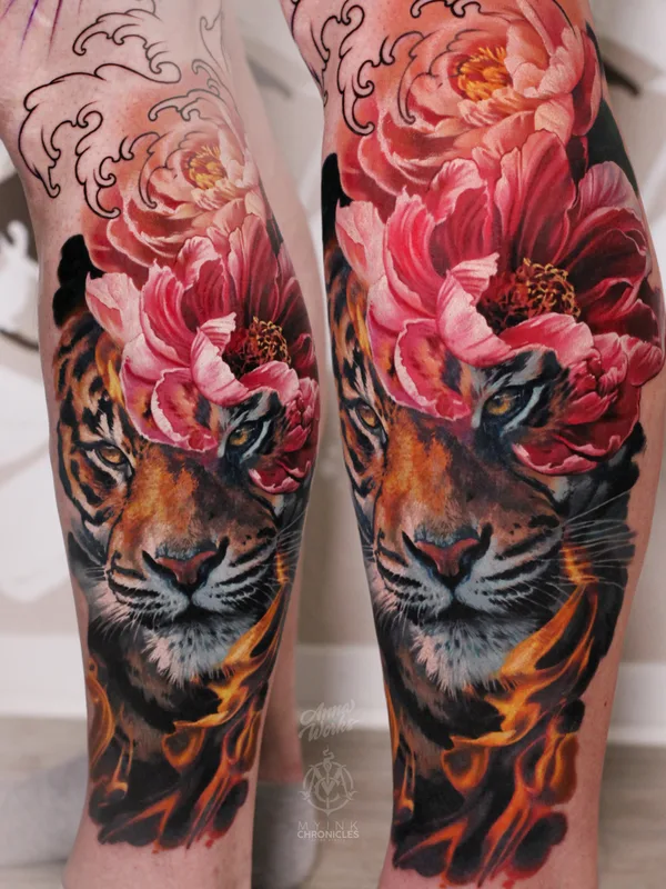 color realism tattoo auf calf #77188 | Tätowierer Anna Kriuchkova