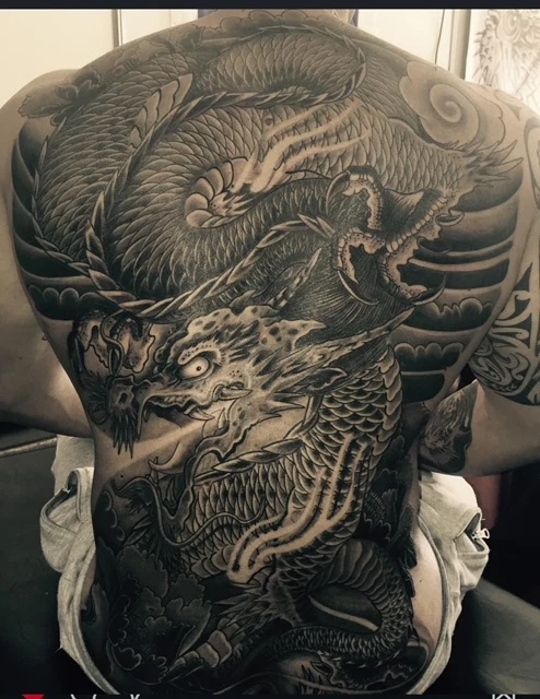 Japanese Dragon tattoo on Full Back