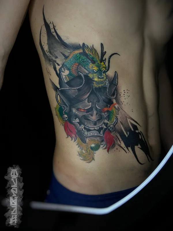 color japanese Tatuaggio su ribcage #77877 | Tatuatore Иван Фурман