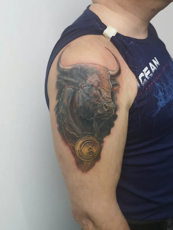 male color realism tattoo on upper arm #77880 | Tattoo Artist Aleksandr Starshinov