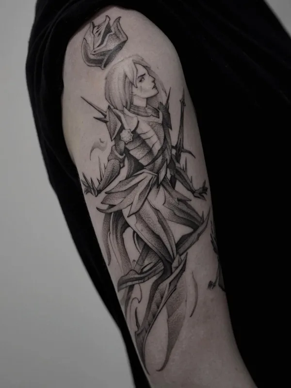 black and grey black and grey tatuaje en upper arm #77957 | Tatuador Митя Собаков