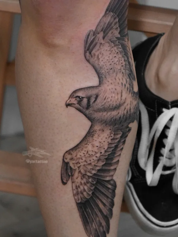 black and grey realism tattoo on calf #78328 | Tattoo Artist Марынин Ярослав Yartattoo 