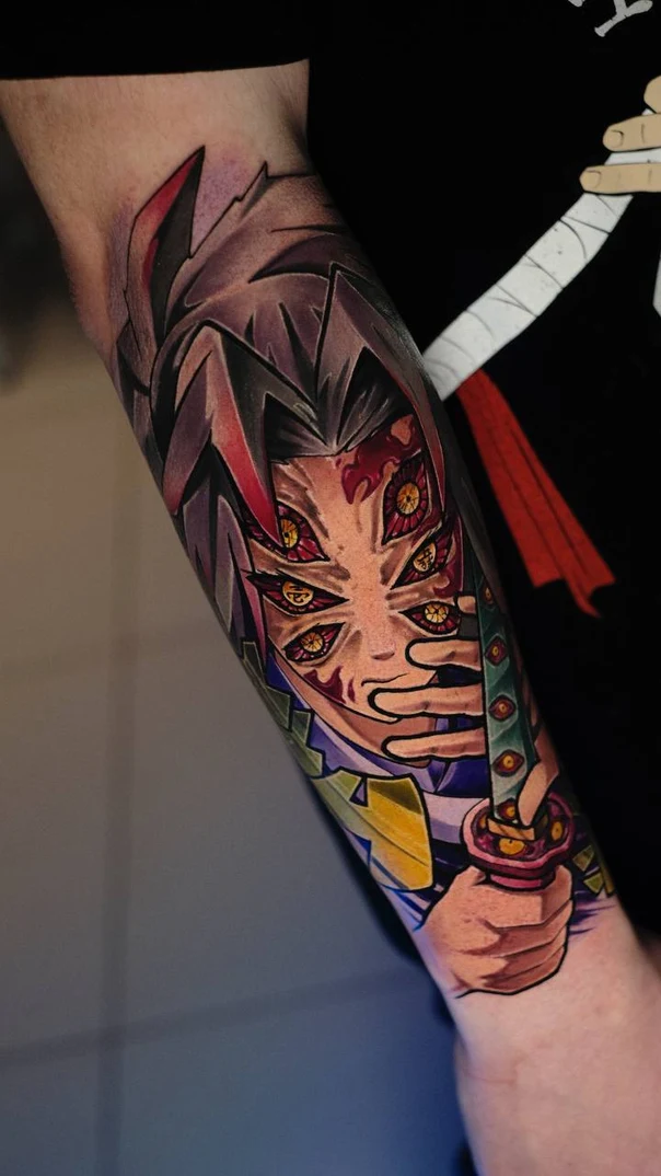Аниме Character, Eyes tattoo на Предплечье