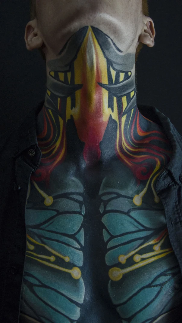 Абстрактная Abstract, Organic tattoo на Шея