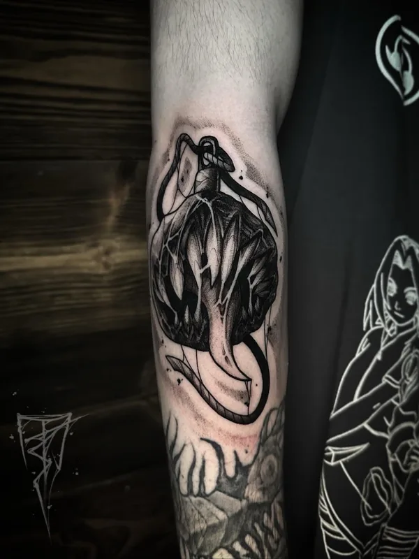 black and grey blackwork татуировка на forearm #78515 | Тату мастер Влад Цедейко