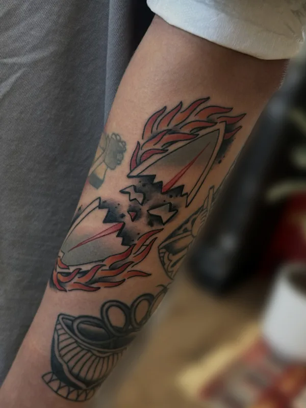 color old school tattoo on forearm #79113 | Tattoo Artist Артём Бритва