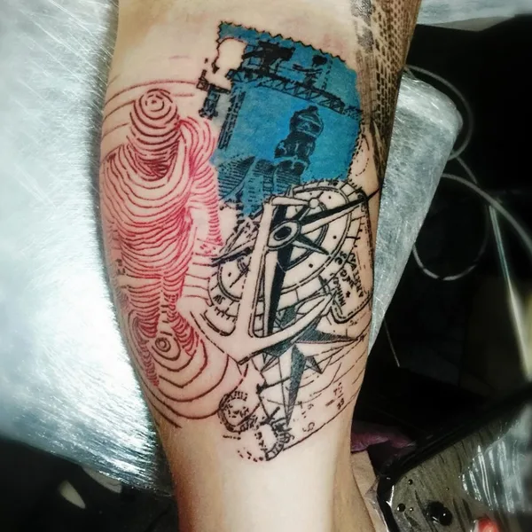 Abstract tattoo by Alex Drozd in Bad Kreuznach