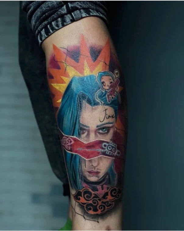 Иллюстративная Portrait, Character tattoo на Икра