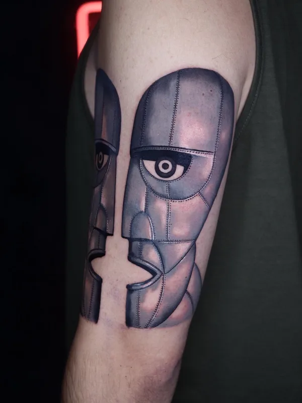 black and grey biomechanical tattoo on bicep #79463 | Tattoo Artist Bruno Reis