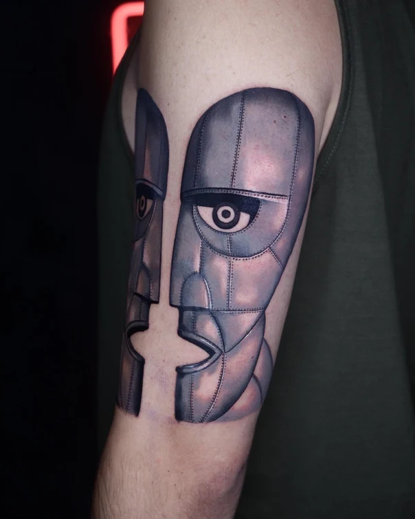 Biomechanical Face, Robot tattoo on Bicep