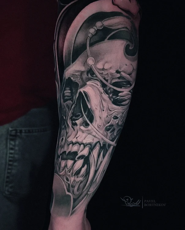 Реализм Skull tattoo на Предплечье