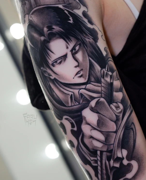 Аниме Character, Sword tattoo на Плечо