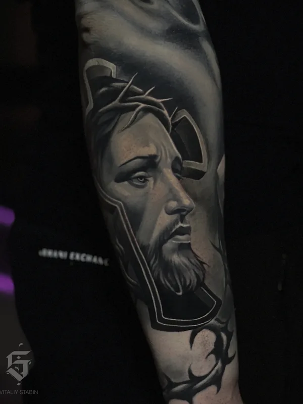 male black and grey realism Tatuaggio su forearm #80240 | Tatuatore Виталий Стабин