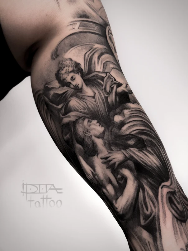 Реализм Angel, Figure tattoo на Предплечье