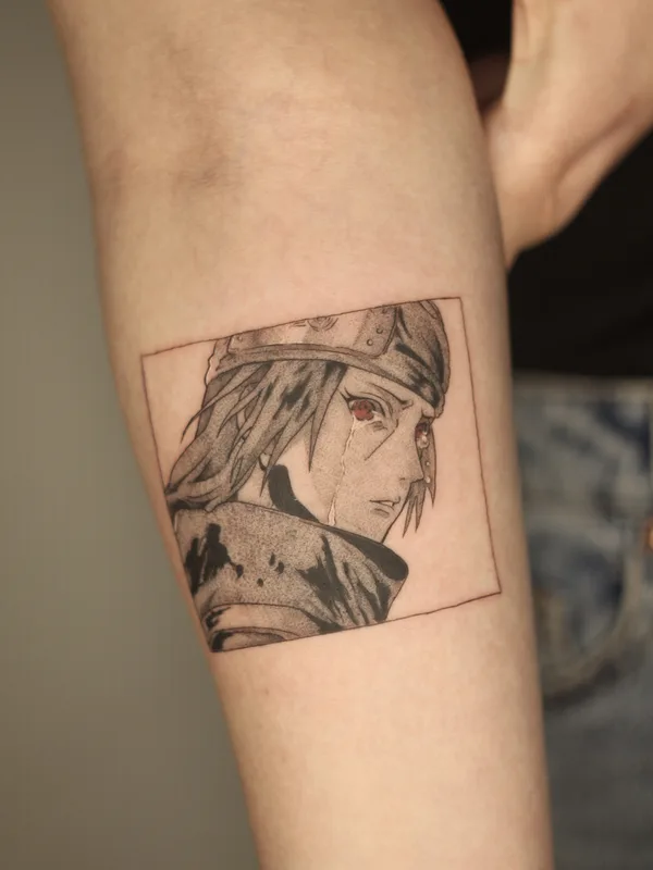 black and grey anime 纹身 在 forearm #80365 | 纹身师 Катя Tsugisa