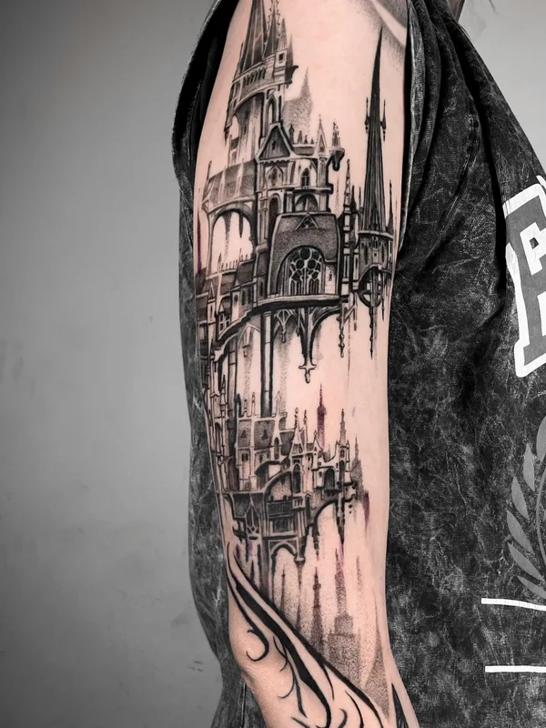 black and grey blackwork tattoo on forearm #80451 | Tattoo Artist Никита Пчелинцев