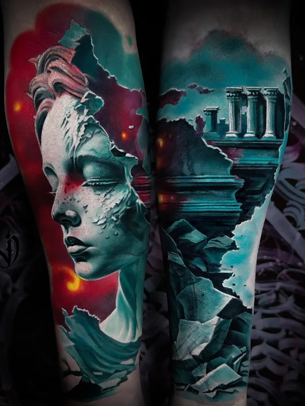 color surrealism татуировка на forearm #80509 | Тату мастер Дмитрий Варлаков