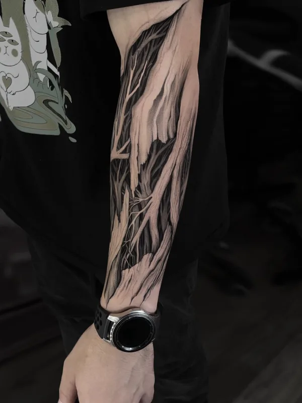 male black authorsstyle tattoo on forearm #80687 | Tattoo Artist Анастасия Шарм