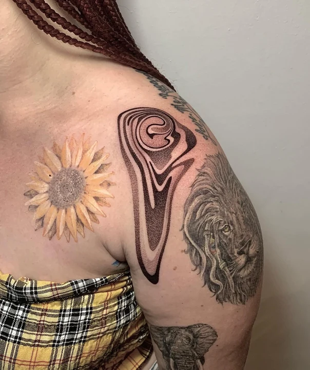 Абстрактная Abstract, Sunflower tattoo на Дельта