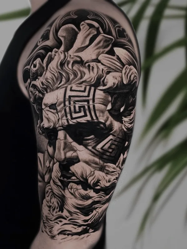 black and grey realism 纹身 在 shoulder #80894 | 纹身师 Jac Alonso