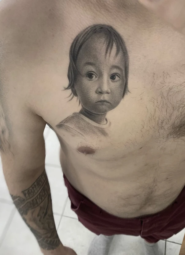 Реализм Portrait, Child tattoo на Грудь