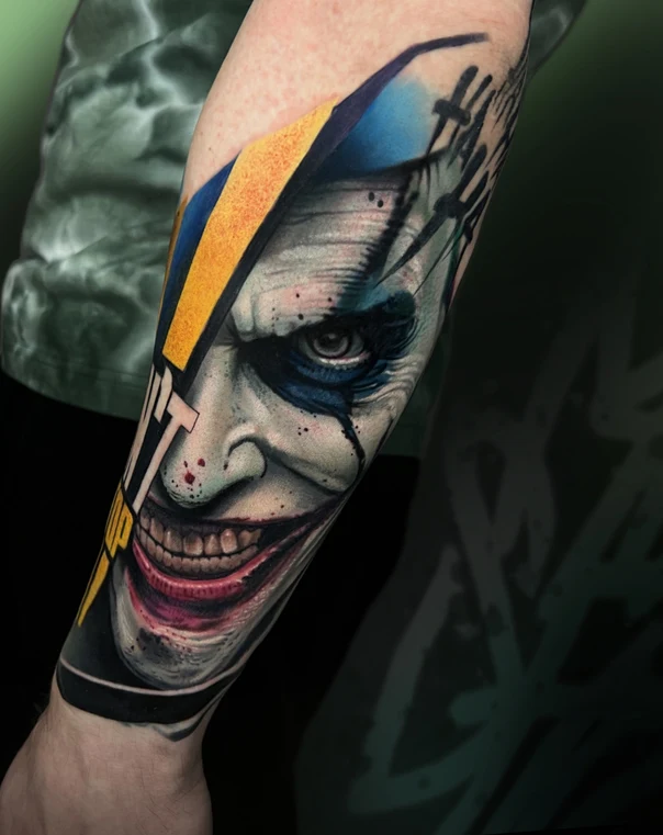 Реализм Joker, Portrait tattoo на Предплечье