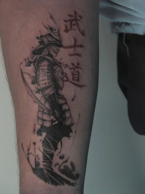 black and grey japanese 纹身 在 forearm #81326 | 纹身师 Дмитрий Галата