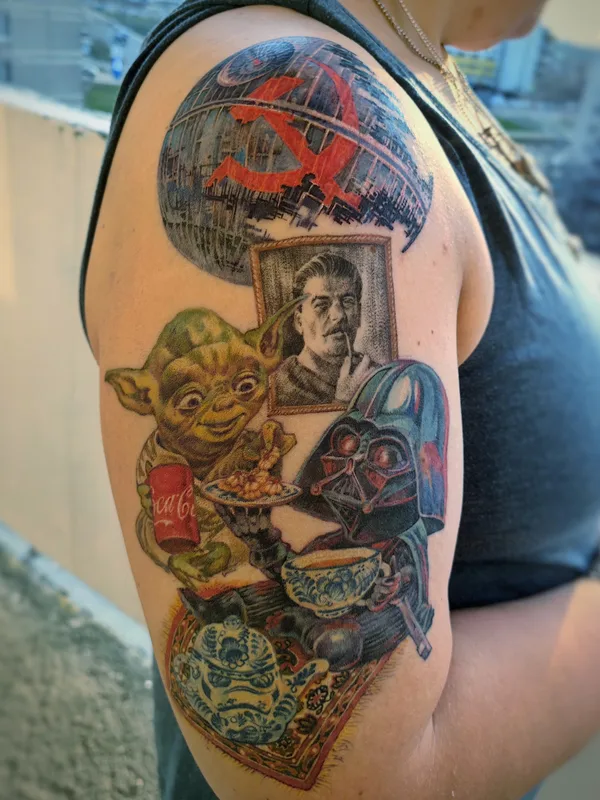 color illustrative 纹身 在 upper arm #81335 | 纹身师 Нелли Злочевская