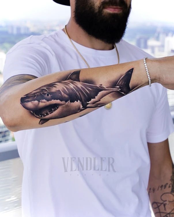 Realism Shark tattoo on Forearm