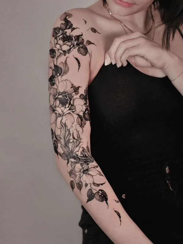 female black botaniс 타투 부위 sleeve #81846 | 타투이스트 ARTY