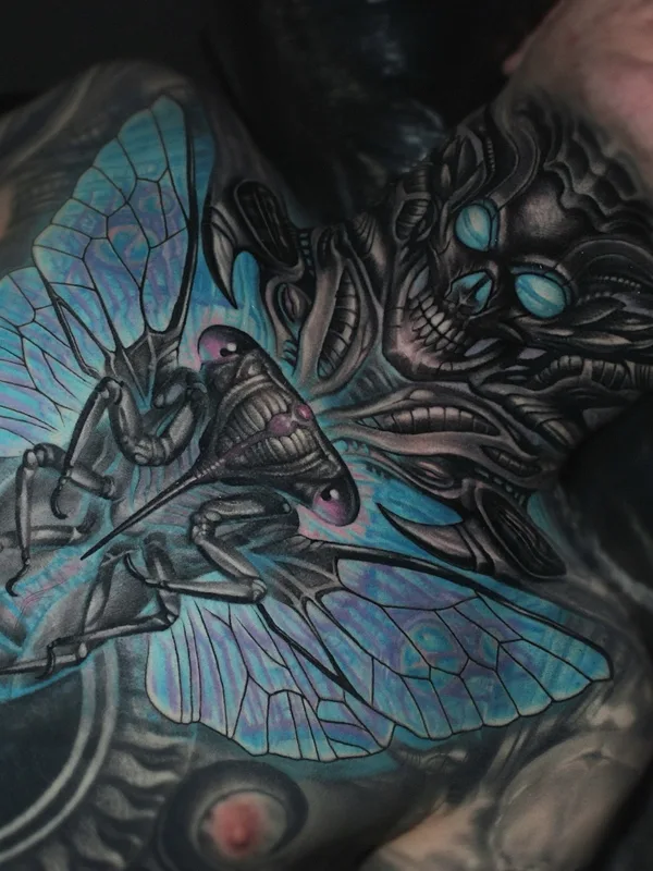 male black bioorganic Tatuaggio su breast #81963 | Tatuatore Dislike