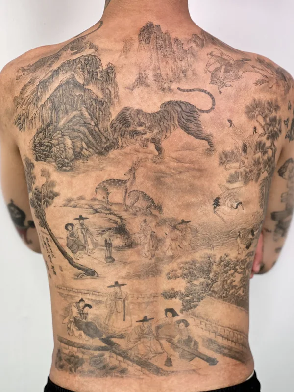black and grey japanese tattoo on full back #82014 | Tattoo Artist Jay Han