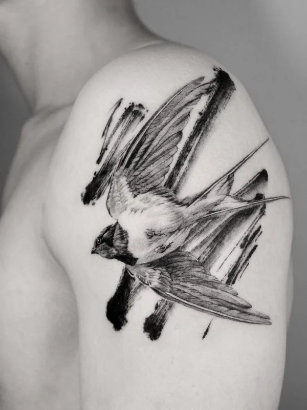 black and grey black and grey tattoo on shoulder #82019 | Tattoo Artist Jay Han