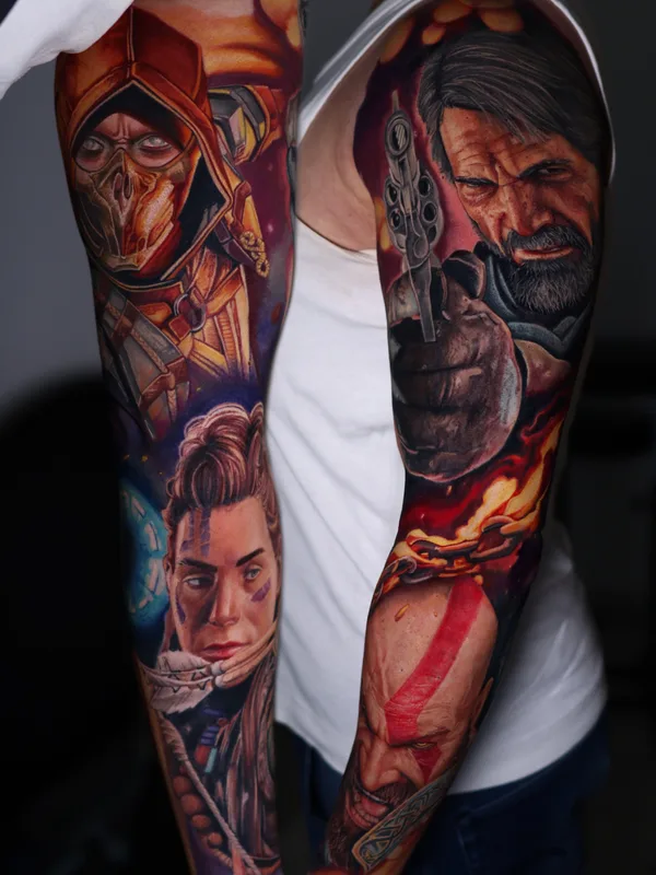 color realism татуировка на full sleeve #82170 | Тату мастер Levente Vacsi