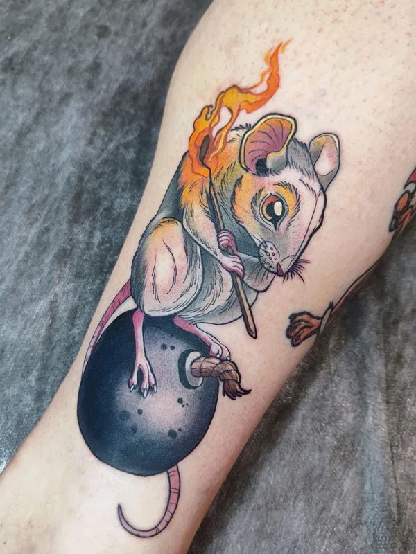 female color neotraditional tatuaje en leg #82394 | Tatuador Ксеня Бугимен
