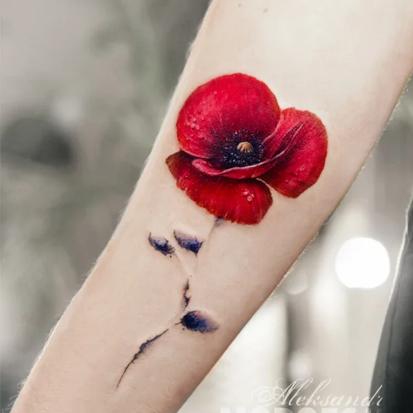 Watercolor tattoo by Alex Morozov in Berlin