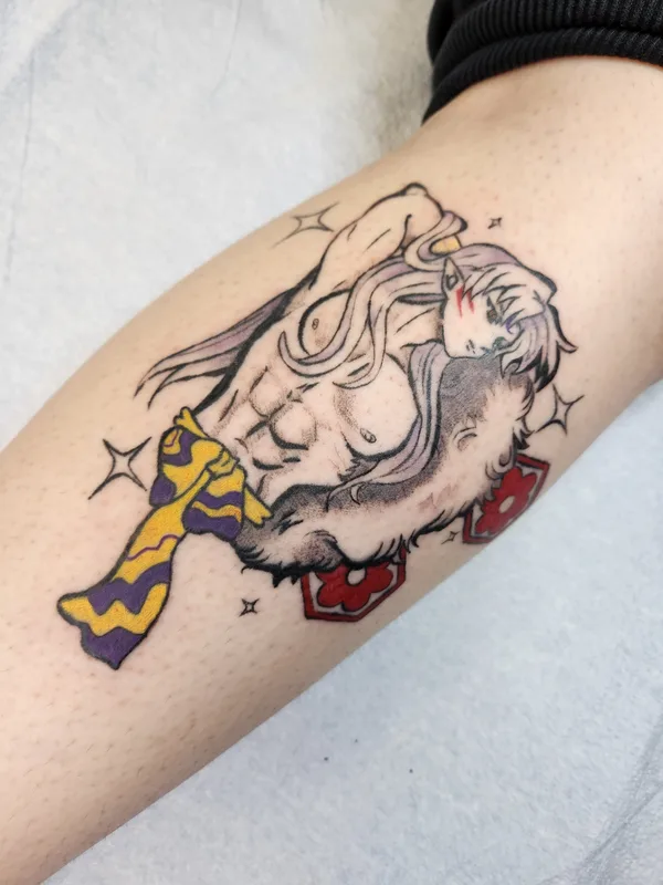 color anime tatuaje en calf #82845 | Tatuador Gnaski Helloms