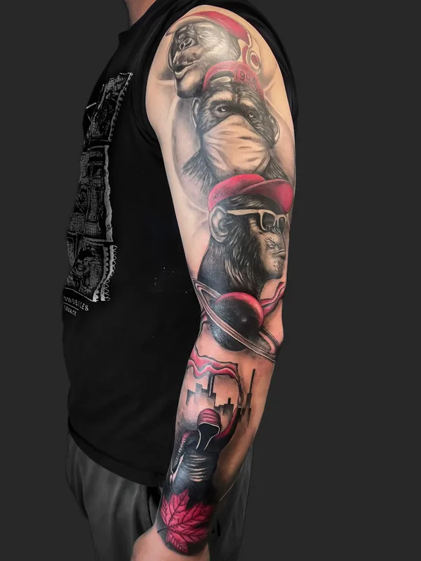 black and grey realism tatuaje en full sleeve #82912 | Tatuador Kat Botezatu