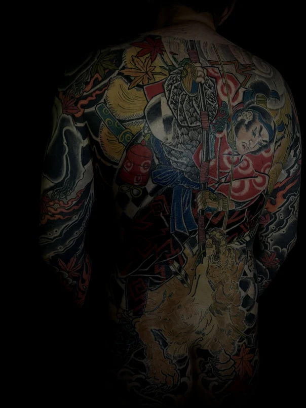 Японская Samurai, Dragon tattoo на Спина (полная)