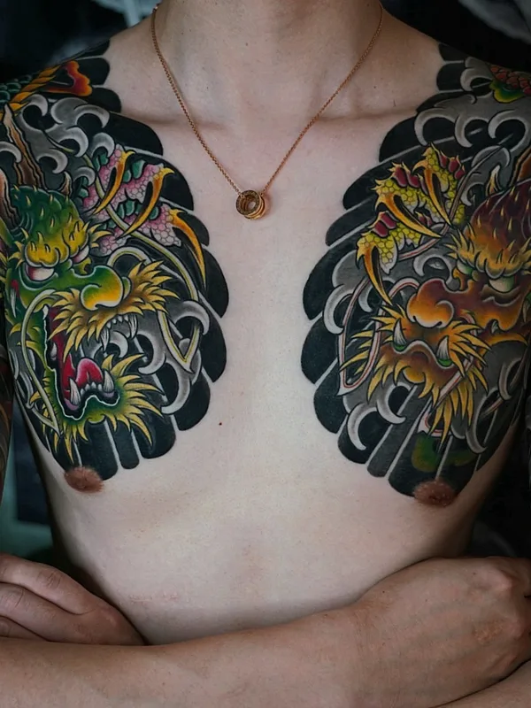 male color japanese tatuaje en chest #83426 | Tatuador Horikaka